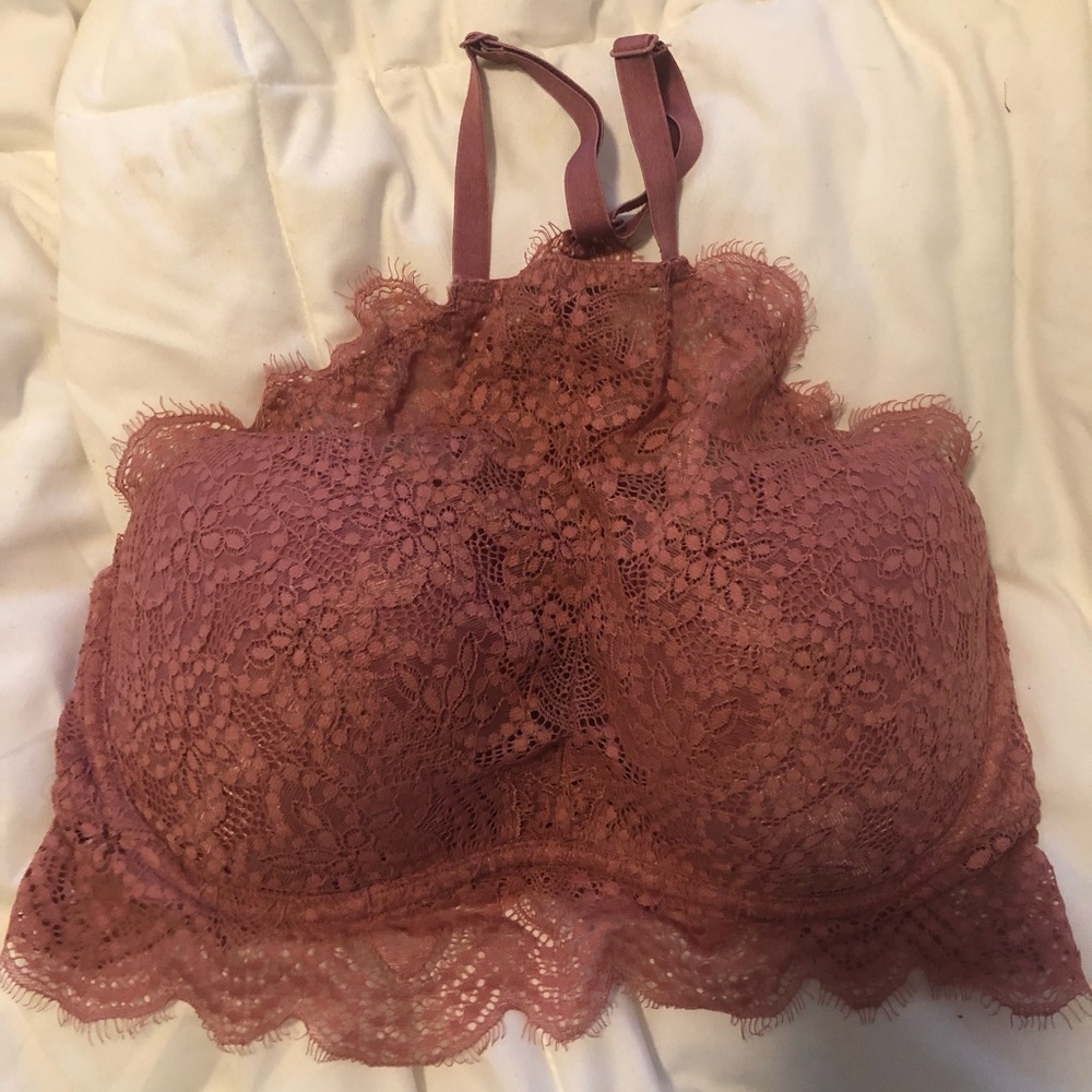 Victoria’s Secret pink lace high neck bralette D-DD